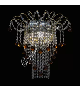 Бра хрустальная Акация №4 Под Бронзу Шар Чайная